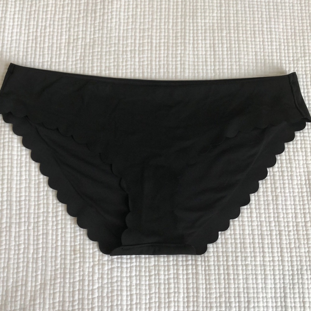 Black Scalloped J. Crew Swim Bottom
